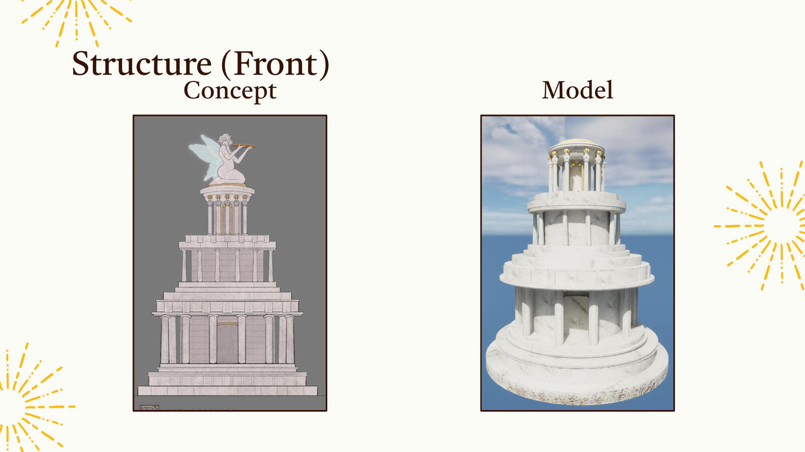 Building Model &amp; Texturing【Marble Sculpture Garden】