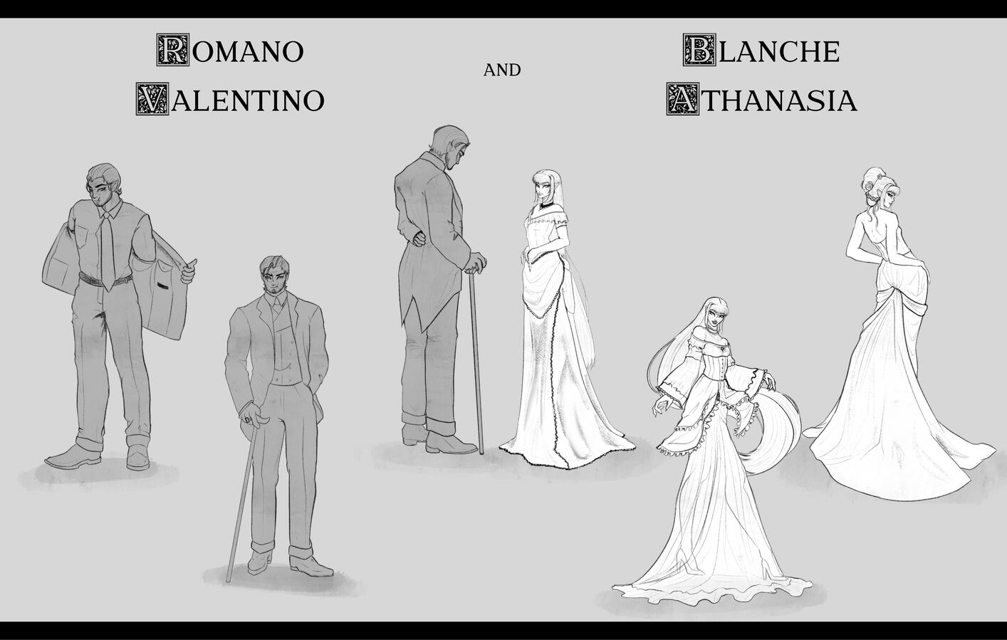 Romano &amp; Blanche Development Sketches