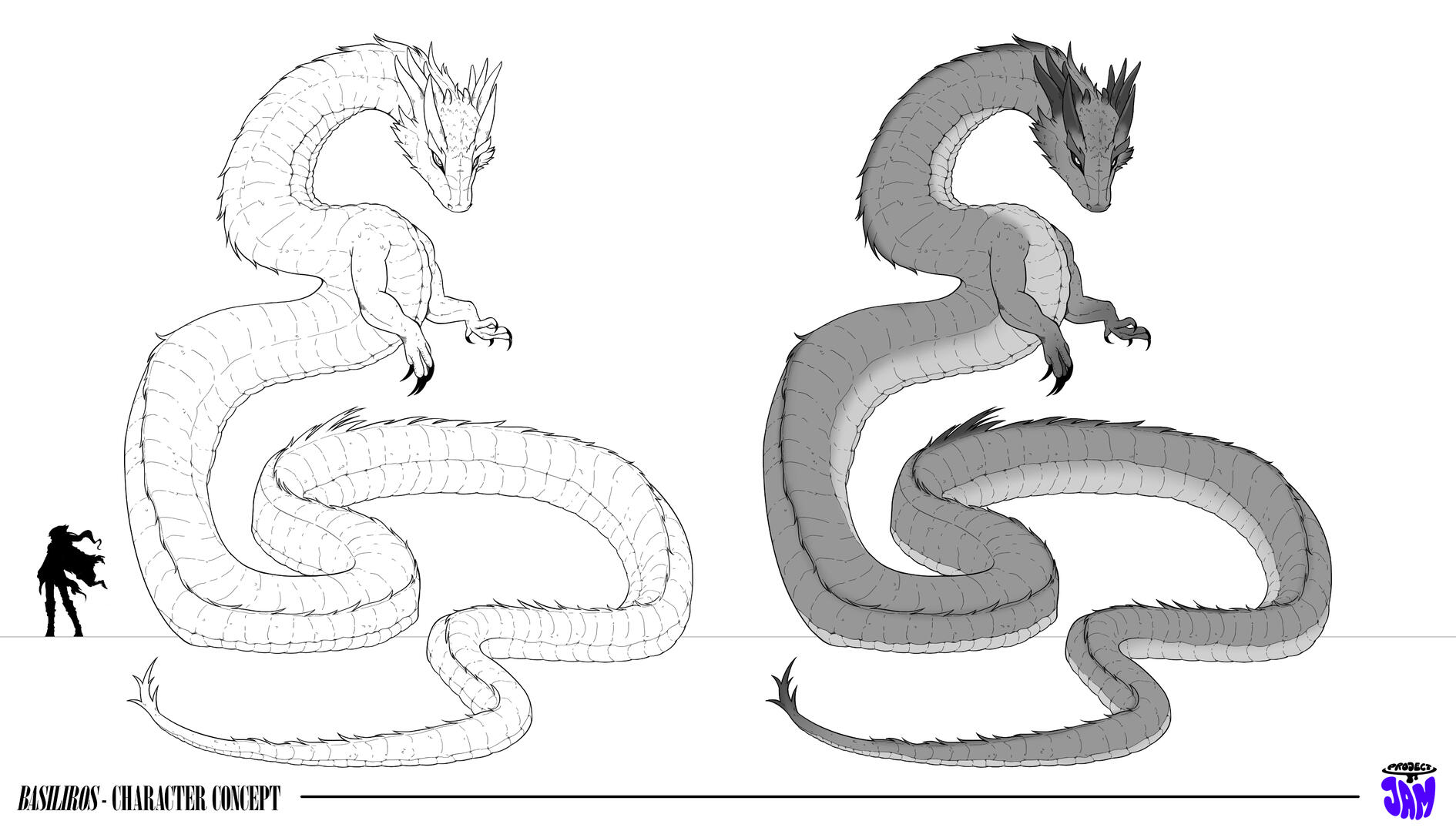 Charys Lindwyrm Lineart &amp; Values